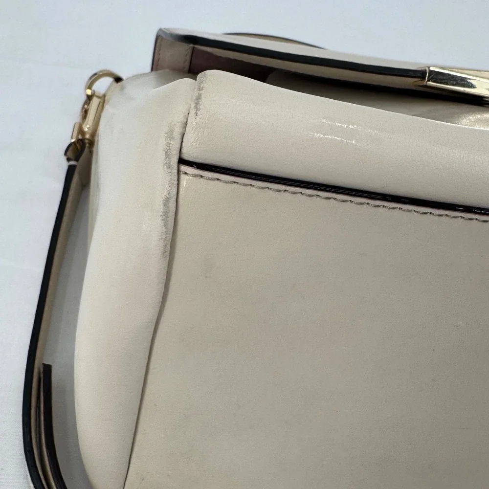 Kate Spade New York Camden Way Palermo Leather Satchel Handbag Beige Leather Bag
